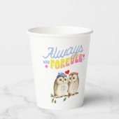 Altijd en eeuwig eigenaars in liefde kletsen papieren bekers (Achterkant)