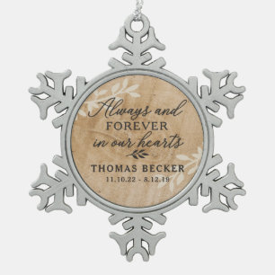 Altijd en eeuwig Memorial Snowflake Photo Ornament