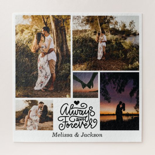 Altijd en voor altijd 5 foto's collage Valentijn Legpuzzel (Verticaal)