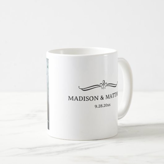 Altijd en voor altijd aangepaste bruiloft foto Mok (Voorkant rechts)