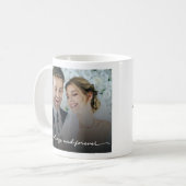 Altijd en voor altijd aangepaste bruiloft foto Mok (Voorkant links)