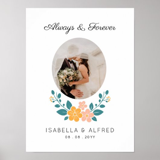 Altijd en Voor altijd Aangepaste foto en tekst Poster (Voorkant)