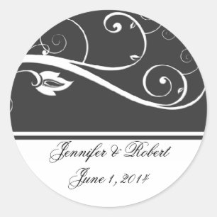 Altijd en voor altijd Charcoal Black Color Band Ronde Sticker