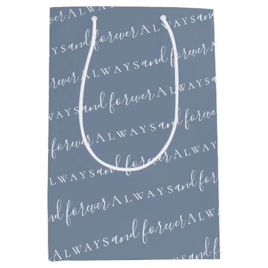 Altijd en voor altijd een blauwe bruiloft medium cadeauzakje (Voorkant)