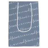 Altijd en voor altijd een blauwe bruiloft medium cadeauzakje (Achterkant)