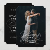 Altijd en voor altijd foto bruiloft uitnodiging (Voorkant / Achterkant)