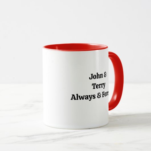 Altijd en voor altijd gepersonaliseerde foto mok (Voorkant rechts)