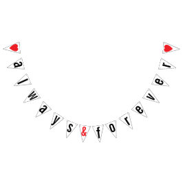 ALTIJD EN VOOR ALTIJD RODE HARTEN BRUILOFT DECOR VLAGGETJES