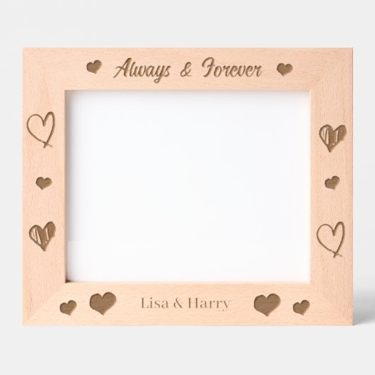 Altijd en voor altijd romantisch gegraveerde lijstjes (Voorkant)