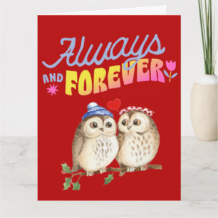 Altijd En Voor Altijd Schattige Uilen In De Liefde Kaart