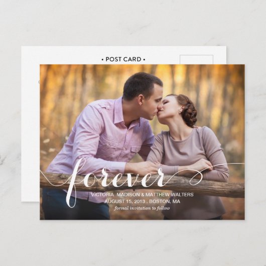 ALTIJD EN VOOR ALTIJD | SLA DE DATUM VAN AANKONDIG AANKONDIGINGSKAART (Voorkant / Achterkant)