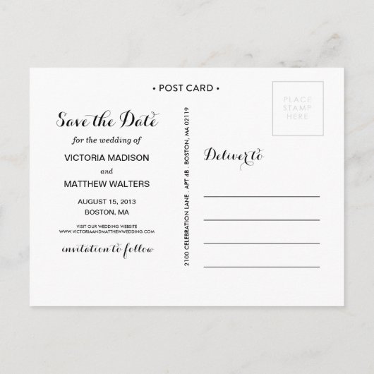 ALTIJD EN VOOR ALTIJD | SLA DE DATUM VAN AANKONDIG AANKONDIGINGSKAART (Achterkant)