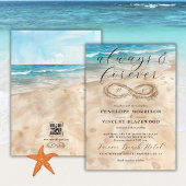 Altijd en voor altijd strand bruiloft uitnodiging
