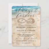 Altijd en voor altijd strand bruiloft uitnodiging (Voorkant)