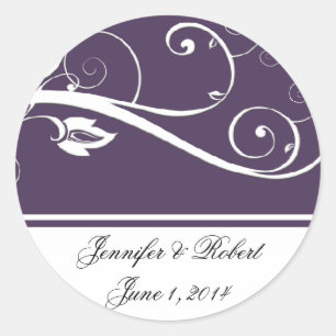 Altijd en voor altijd Violet Paarse Kleur Band Ronde Sticker