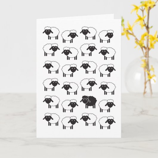 Altijd Ewe Black Sheep zijn Kaart (Gele Bloem)