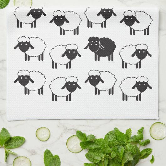 Altijd Ewe Black Sheep zijn Theedoek (Gevouwen)
