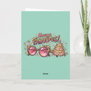 Altijd Fabulous Glitter Verjaardag Bedankkaart