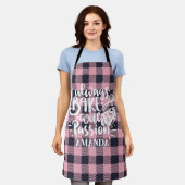 Altijd gebakken met Passie Roze keuken Schort (Gedragen)