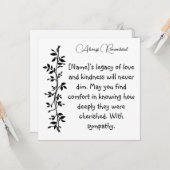 Altijd gedenken Condoleances Kaart (Voorkant / Achterkant in situ)