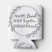 Altijd geliefden die nooit vergeten waren. blikjeskoeler (Achterkant)