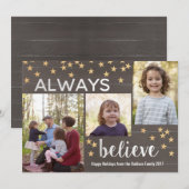 Altijd geloven dat een persoonlijke kerstfotokaart feestdagenkaart (Voorkant / Achterkant)