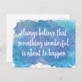 Altijd geloven dat iets wonderbaarlijks briefkaart (Voorkant / Achterkant)