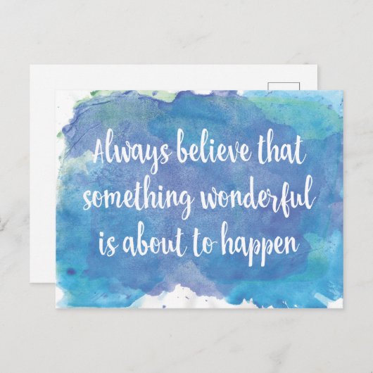Altijd geloven dat iets wonderbaarlijks briefkaart (Voorkant / Achterkant)