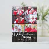 Altijd gelukkig collage - 3x5 foto kerstkaart kaart (Staand voorkant)
