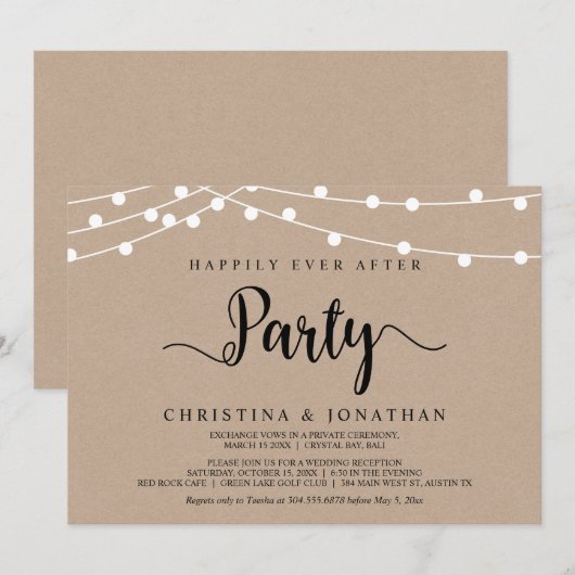 Altijd gelukkig-feest, Verloving met feestverlicht Kaart (Voorkant / Achterkant)