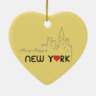 Altijd gelukkig in New York Keramisch Ornament