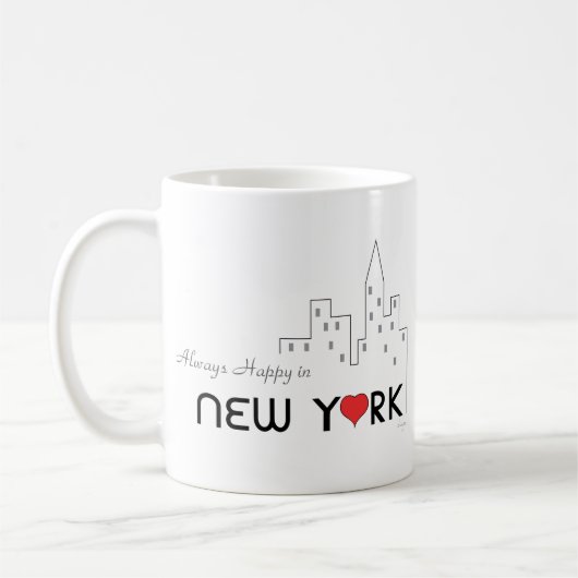 Altijd gelukkig in New York Koffiemok (Links)