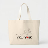 Altijd gelukkig in New York met hart Grote Tote Bag (Voorkant)