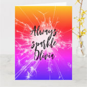Altijd Glanzen Motiverend Roze aangepaste naam Kaart (Gele Bloem)