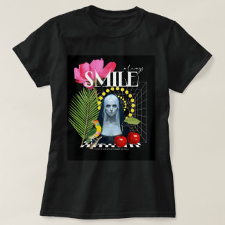 Altijd GLIMLACHEN Modern - Artistiek Collage T-shi T-shirt