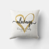 Altijd Gold Heart persoonlijke bruiloft Kussen (Achterkant)