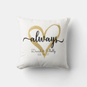 Altijd Gold Heart persoonlijke bruiloft Kussen (Voorkant)