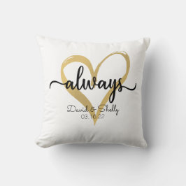 Altijd Gold Heart persoonlijke bruiloft Kussen