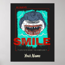 Altijd grappige haai glimlachen, alleen voor een m