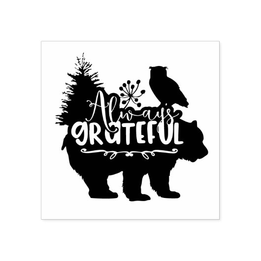 Altijd Grateful Woodland Scene Rubberstempel (Afrduk)