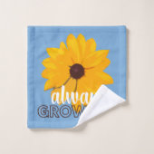 Altijd groeiende zonnebloem foto kunst washandje (Wasdoekje)