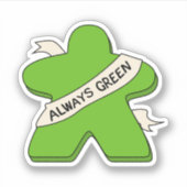 Altijd Groen Meeple bordspel Sticker (Voorkant)