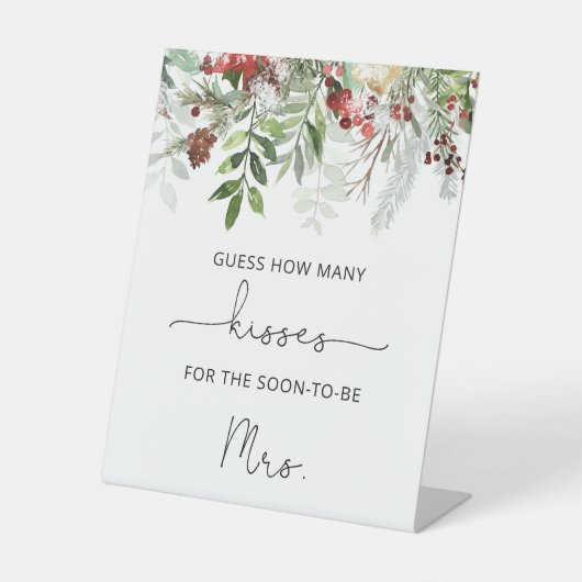 Altijd groene bruiloft raad hoeveel kussen reclamebord met voetstuk (Voorkant)