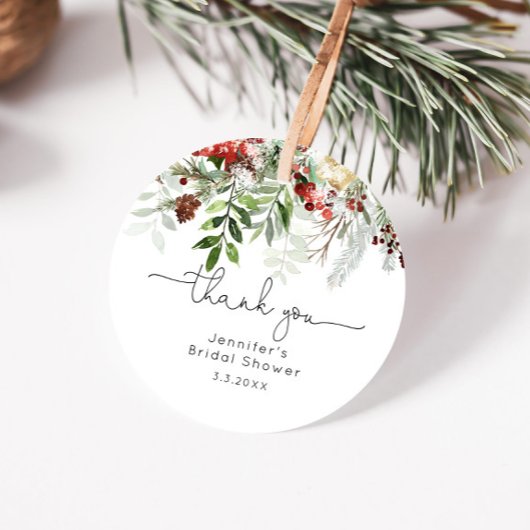 Altijd groene elegante bruidsdouche bedankt bedankjes labels