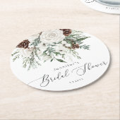 Altijd groene elegante bruidsdouche ronde kartonnen onderzetter (Gebogen)