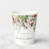 Altijd groene elegante bruidsmeisjesborrel papieren bekers (Achterkant)