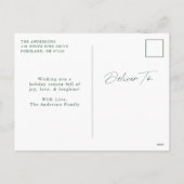 Altijd groene, minimalistische foto feestdagenkaart (Achterkant)