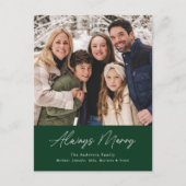 Altijd groene, minimalistische foto feestdagenkaart (Voorkant)