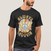 Altijd Groovin Retro 60s  Hippie Style Peac T-shirt (Voorkant)