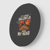 Altijd Halloween Pompoen Heks Ontwerp_1 Grote Klok (Hoek)